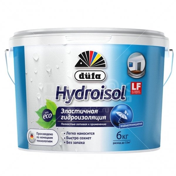 Гидроизоляция Dufa, HYDROISOL, эластичная, 6кг